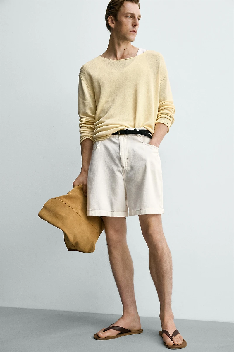 SHORT RELAXED FIT EN LYOCELL MÉLANGÉ
