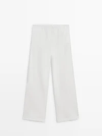 100% linen trousers with elasticated waistband