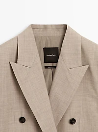 100% wool double-breasted blazer