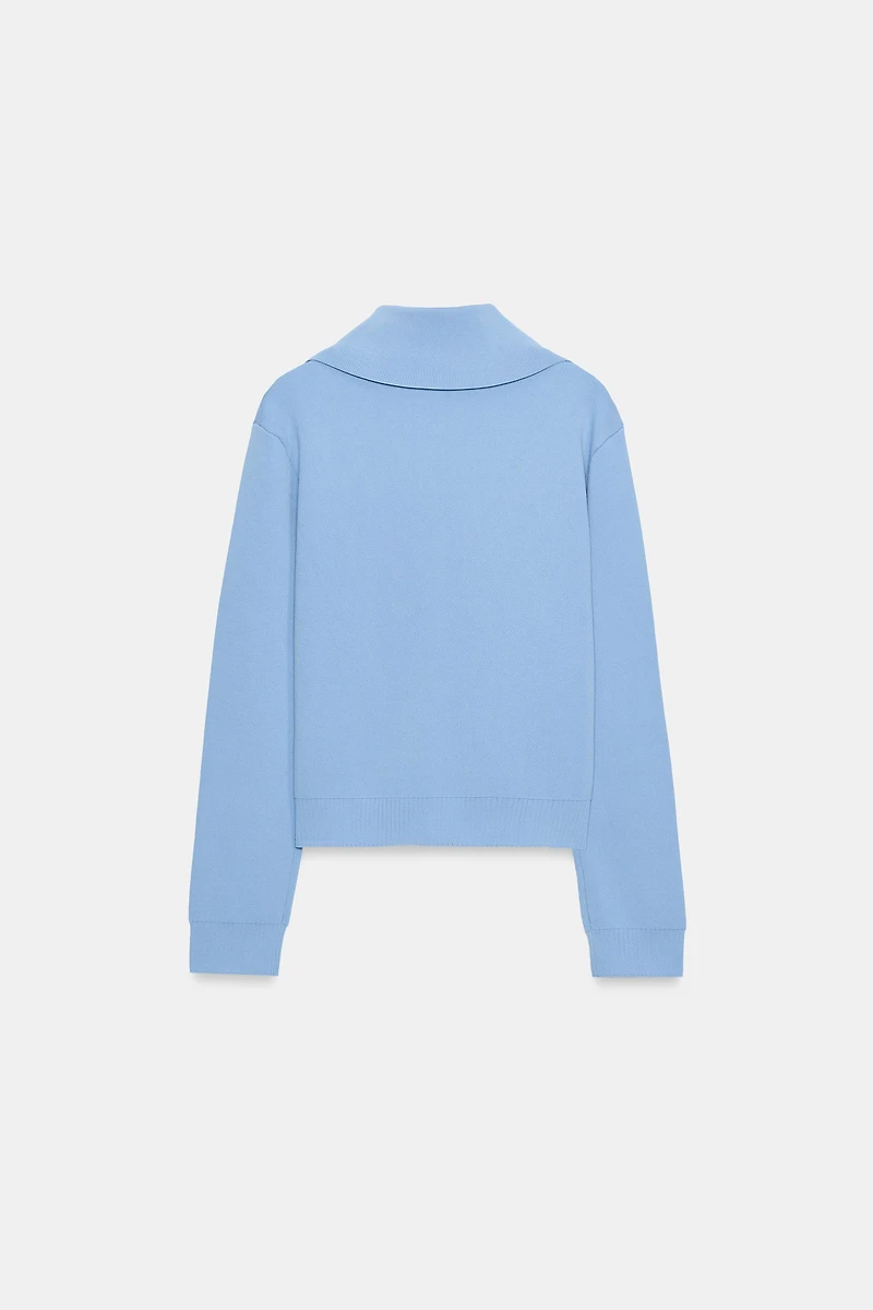 KNIT ZIP-UP CARDIGAN