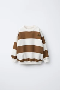 EMBROIDERED STRIPED SWEATSHIRT