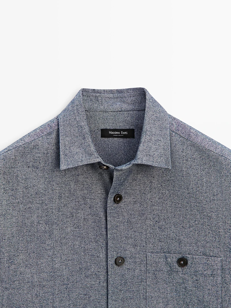 Melange overshirt with pocket