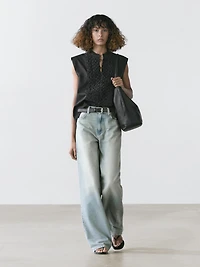 Cotton waistcoat with chest detail