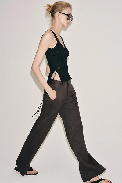 LACED KNIT CORSET TOP