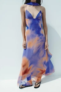 FOULARD PRINT LONG DRESS