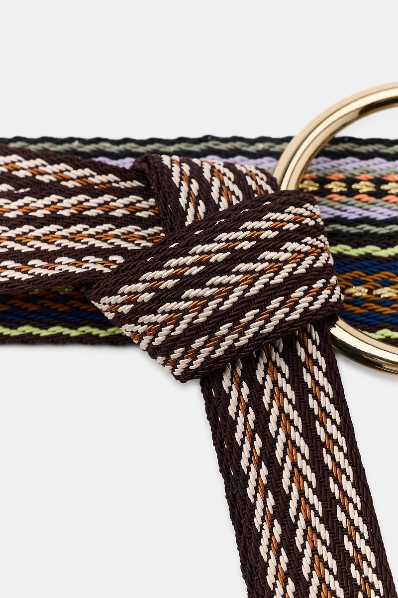 CEINTURE LARGE EN TISSU À RAYURES