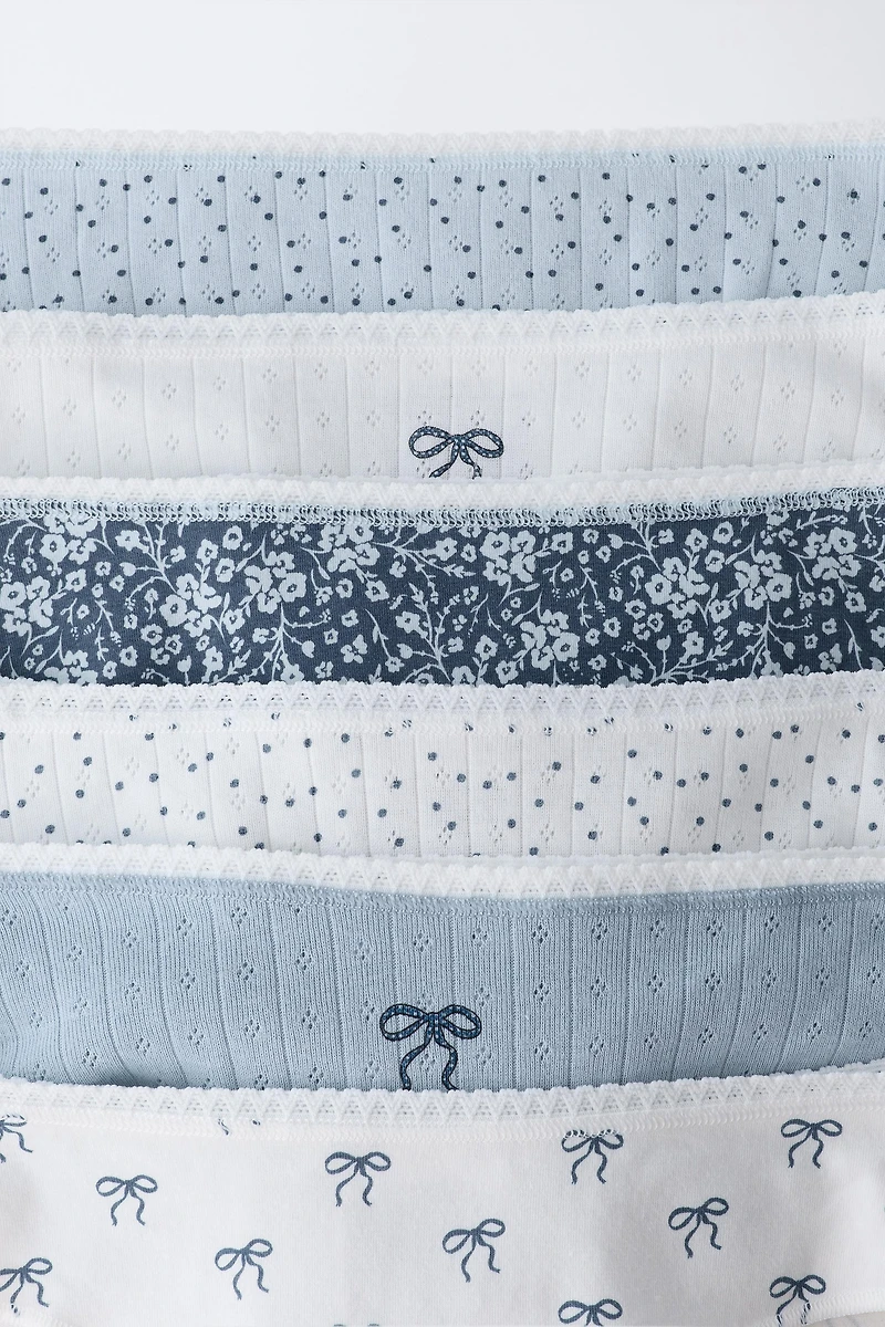 AGES 6-14 / SIX-PACK OF BOW UNDERWEAR