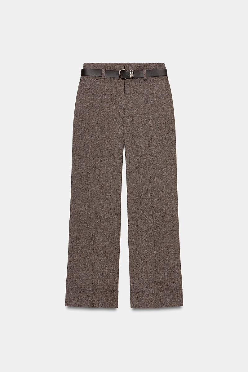 PANTALON À CHEVRONS AVEC CEINTURE