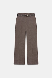 PANTALON À CHEVRONS AVEC CEINTURE
