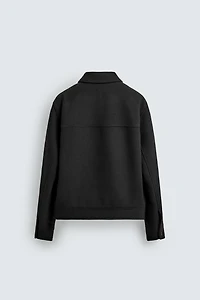 WOOL EFFECT ZIPPER JACKET