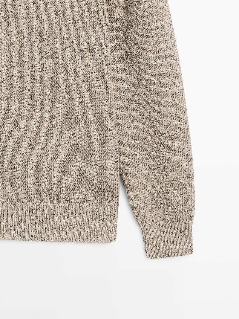 Cotton knit cardigan with buttons