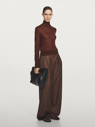 Knit 100% wool mock turtleneck sweater - STUDIO