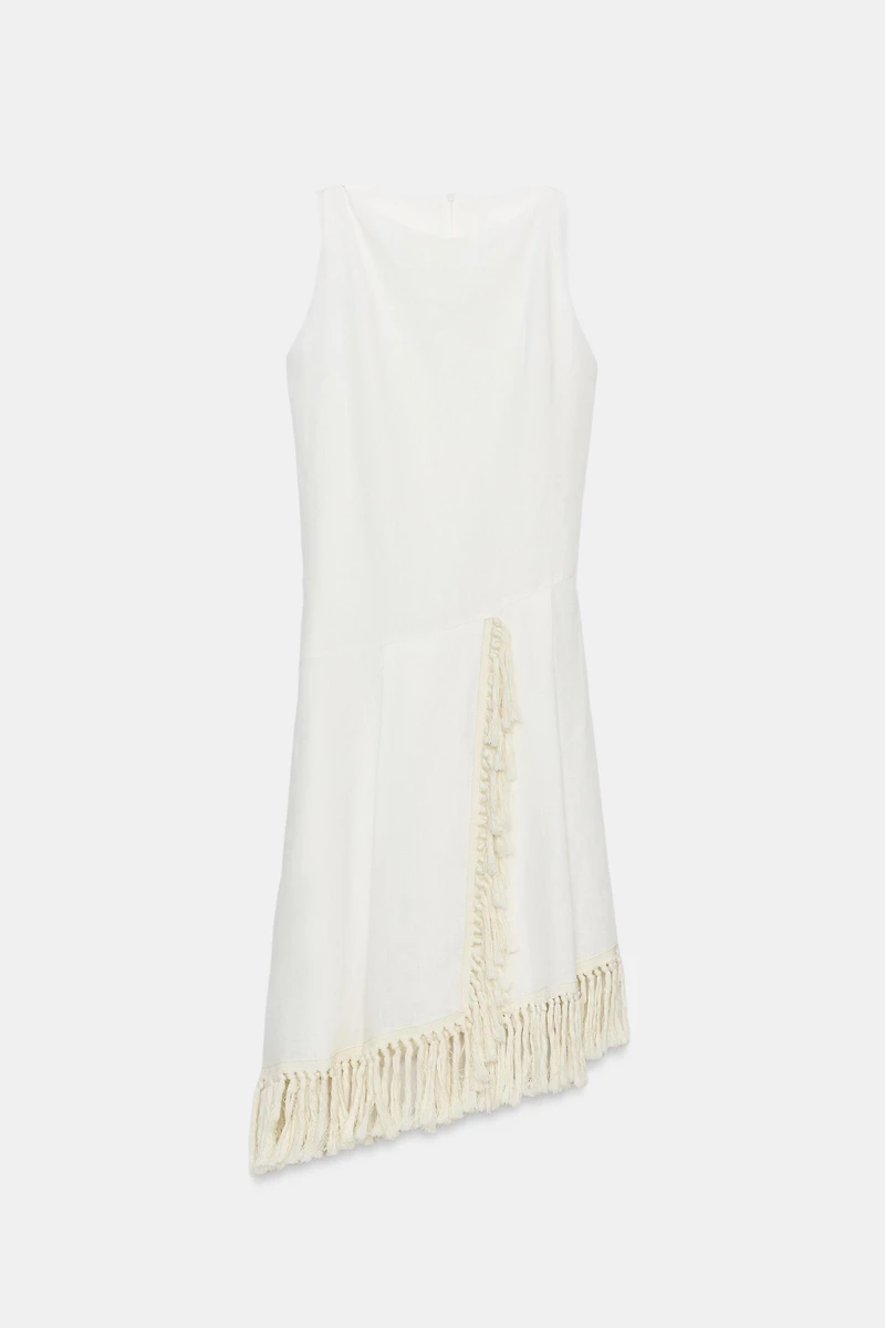 ZW COLLECTION FRINGED LINEN DRESS