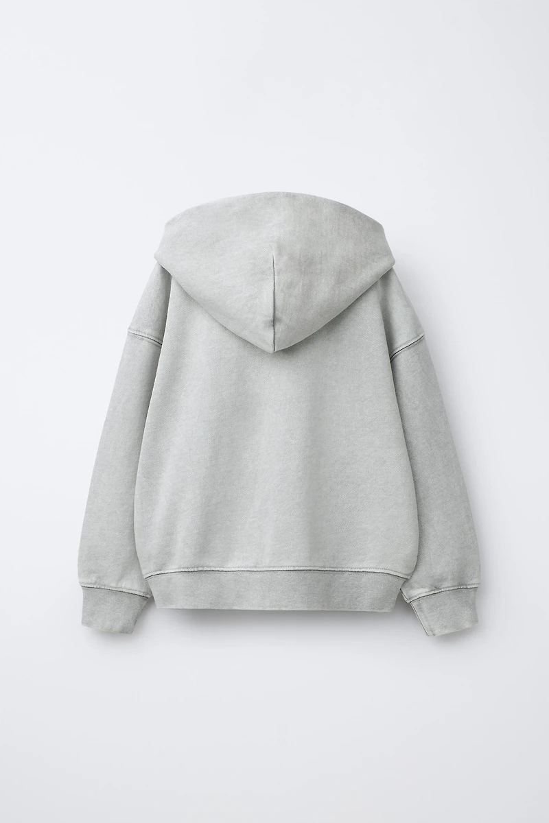 TEXT ZIP HOODIE