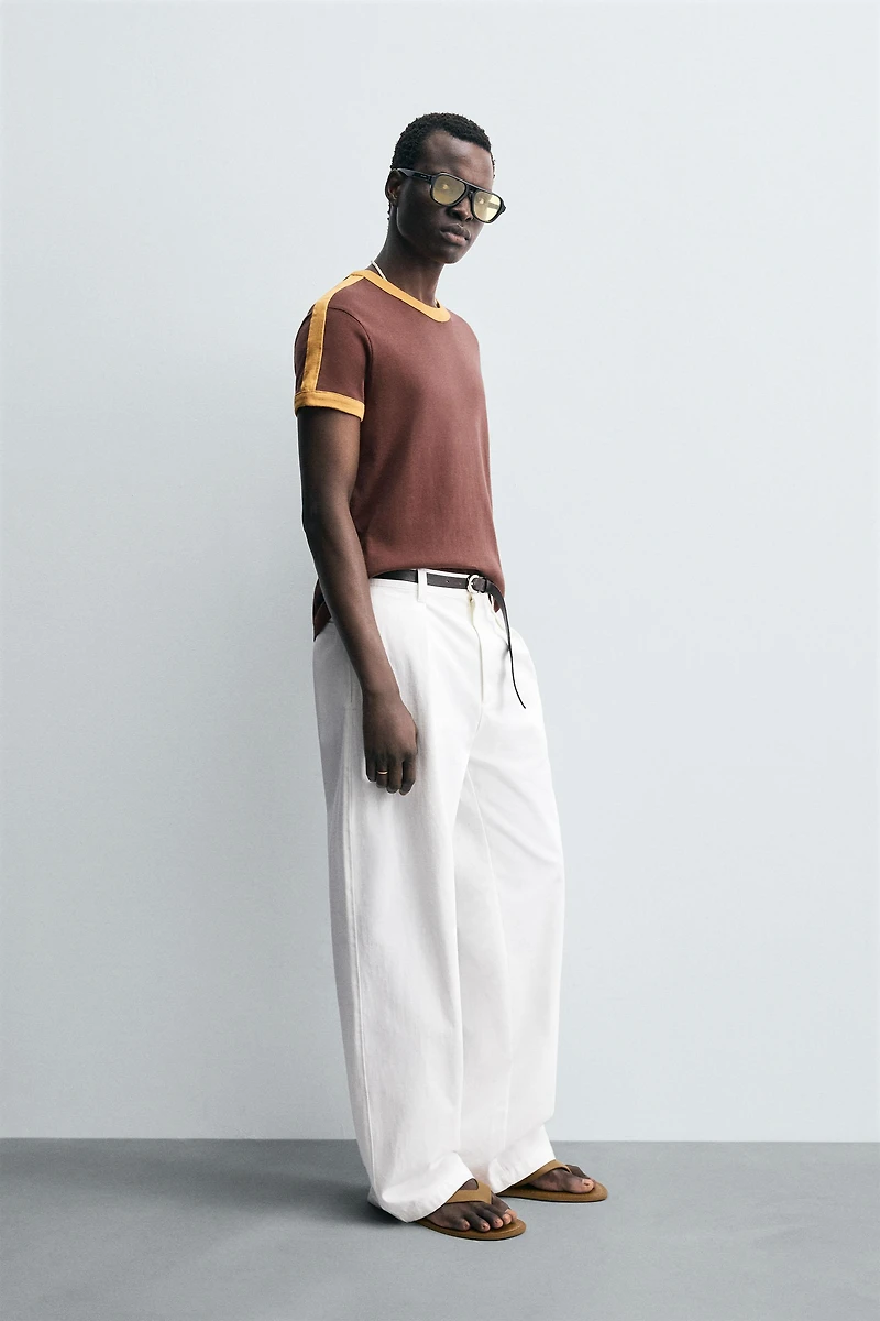 CONTRAST STRIPE T-SHIRT