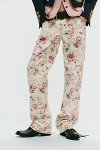 TRF FLORAL PRINT STRAIGHT JEANS