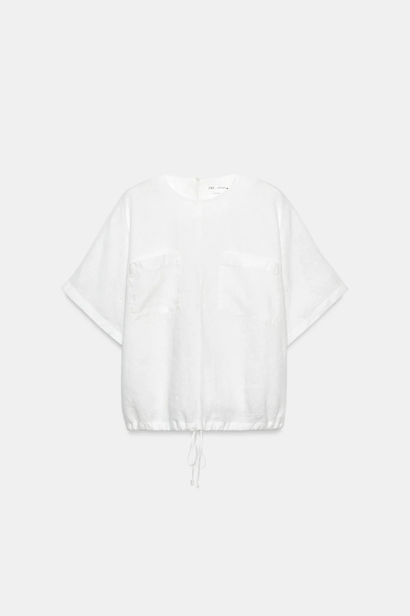 TOP 100 % LIN À LACETS ZW COLLECTION