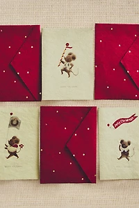 ENSEMBLE CARTES POSTALES SOURIS NOËL (ENSEMBLE DE 6)