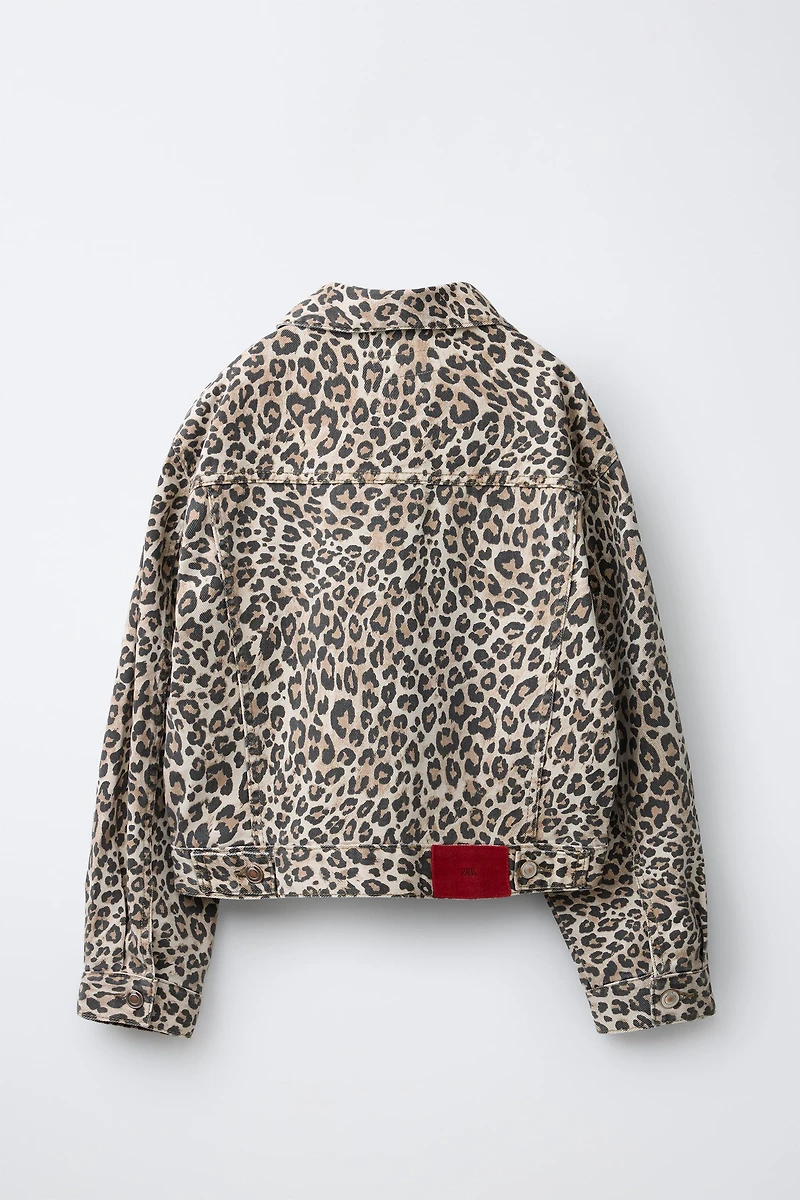 ANIMAL PRINT DENIM JACKET
