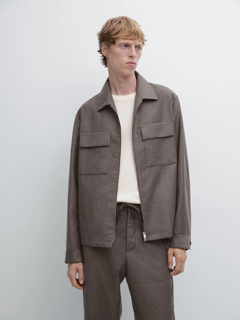 Veste en flanelle 100 % laine