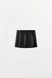100% LEATHER MINI SKIRT