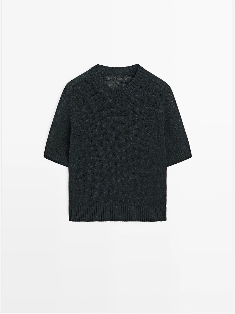 Pull en maille manches courtes