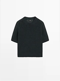 Pull en maille manches courtes