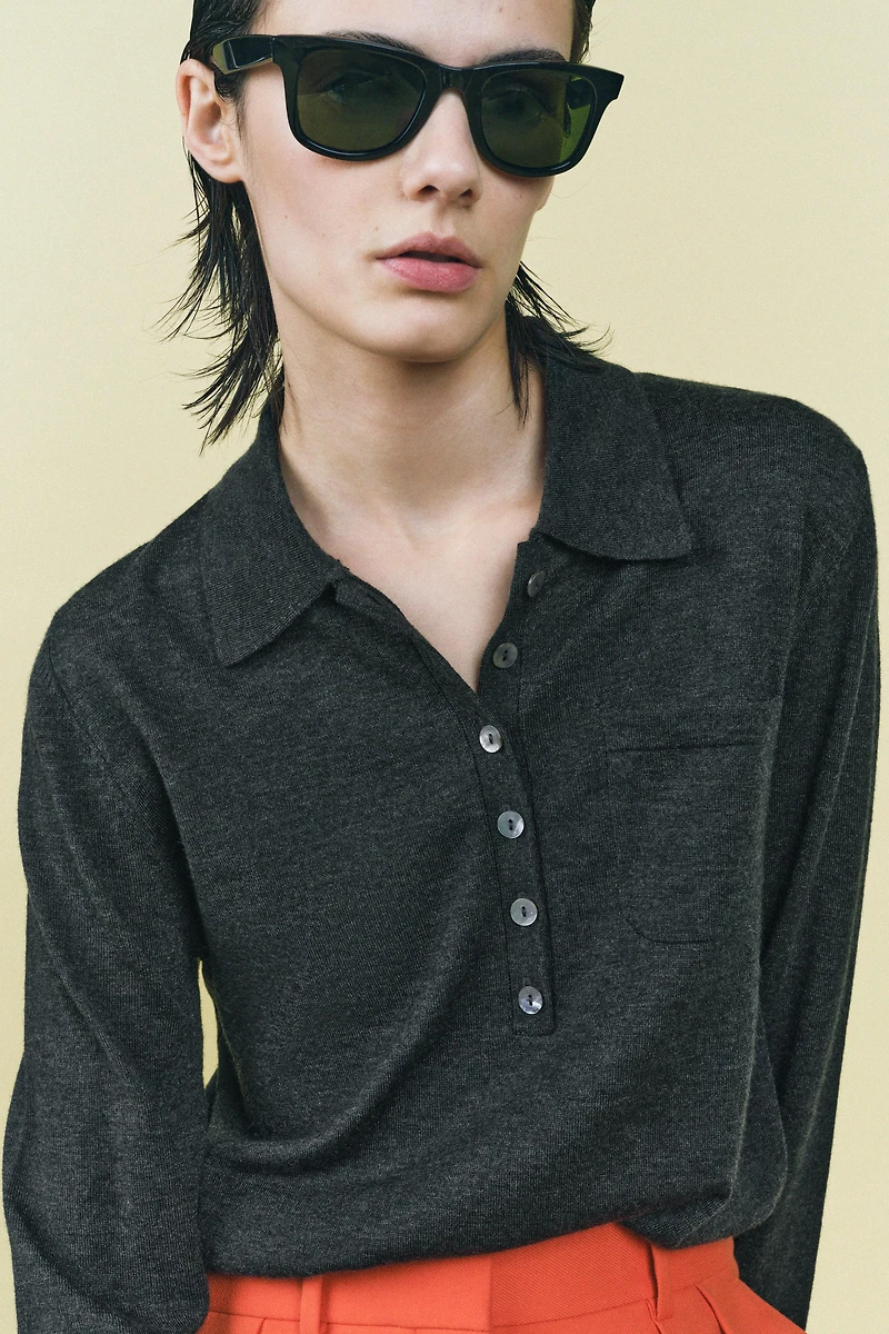 BASIC WOOL BLEND POLO