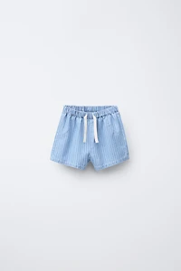STRIPED DENIM BERMUDA SHORTS