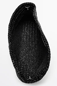 Braided nappa leather bag