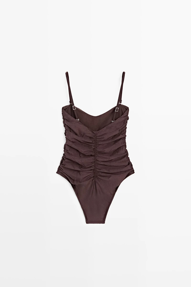 Shimmery gathered swimsuit