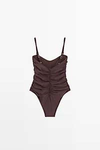Shimmery gathered swimsuit