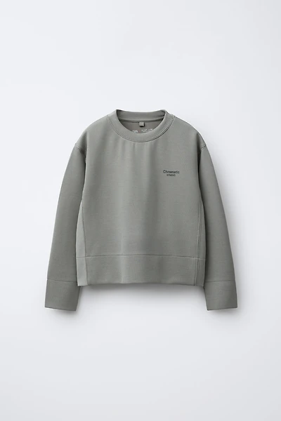 SWEAT CÔTELÉ À INSCRIPTION AVEC MODAL