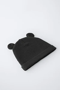 TWO-PACK OF WAFFLE KNIT EAR HATS WITH ANIMAL PRINT