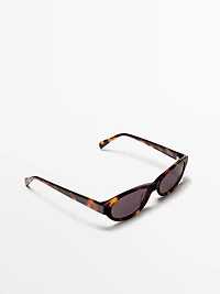 Narrow tortoiseshell-effect sunglasses