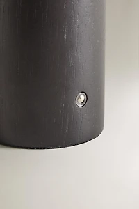 WOOD AND LINEN CORDLESS TABLE LAMP