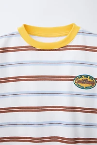 STRIPED AND EMBROIDERED T-SHIRT