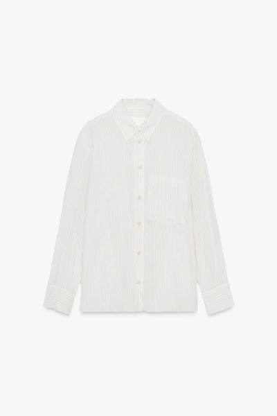 ZW COLLECTION WRINKLED STRIPED SHIRT