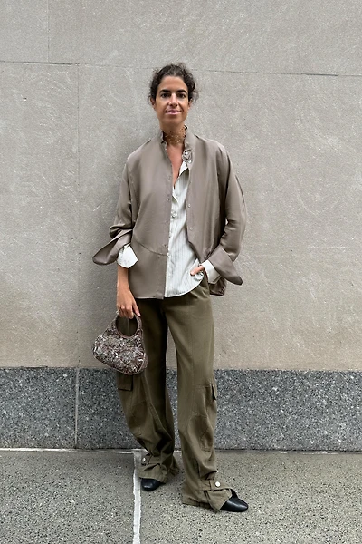 ZW COLLECTION 100% SILK STRIPED SHIRT