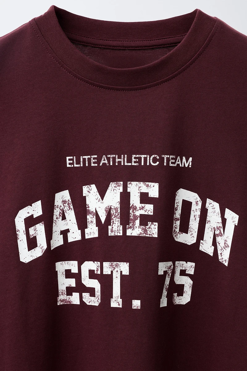 TEXT PRINT JOGGING T-SHIRT