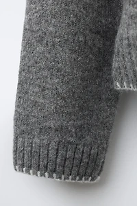 CONTRAST EMBROIDERED KNIT JUMPER