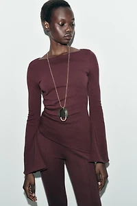 INTERLOCK LONG SLEEVE TOP