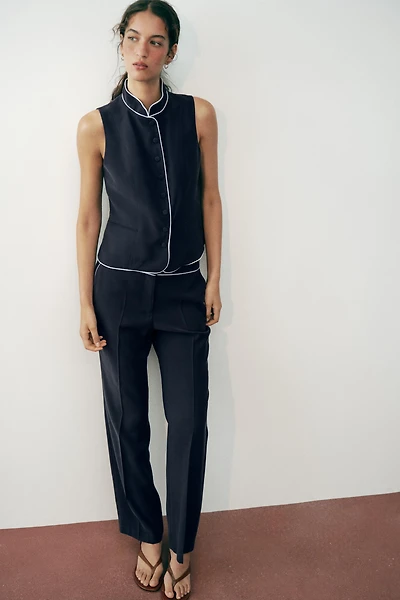 CONTRAST PIPING PANTS