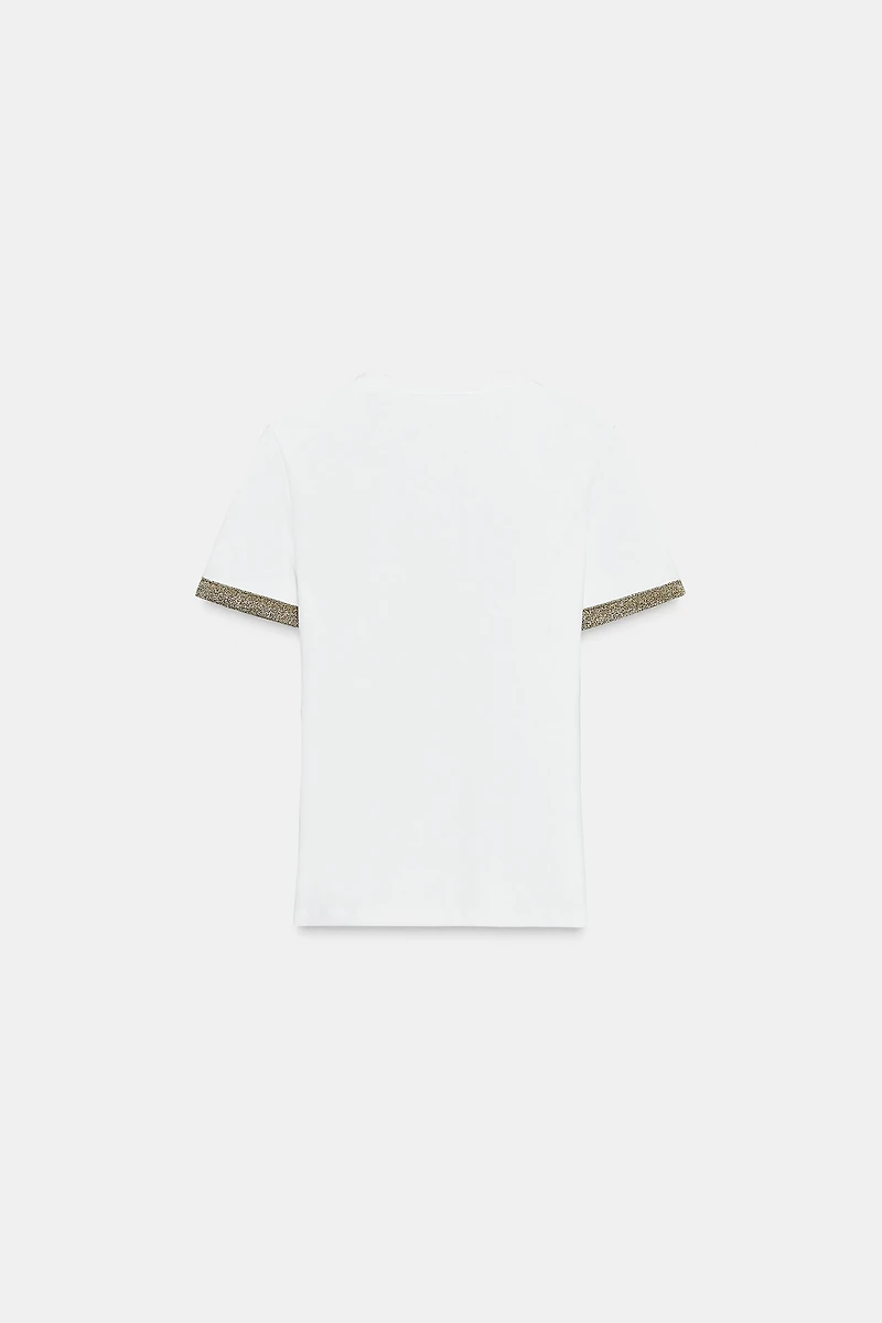 METALLIC THREAD T-SHIRT