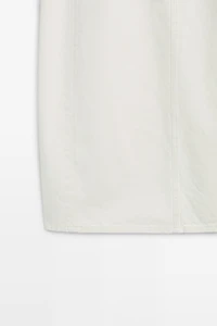 Barrel fit denim midi skirt
