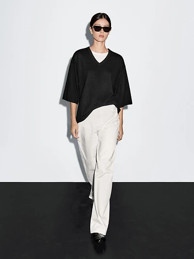 Wool blend V-neck sweater