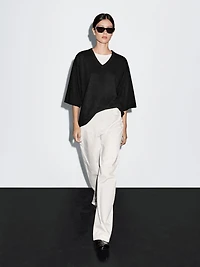 Wool blend V-neck sweater