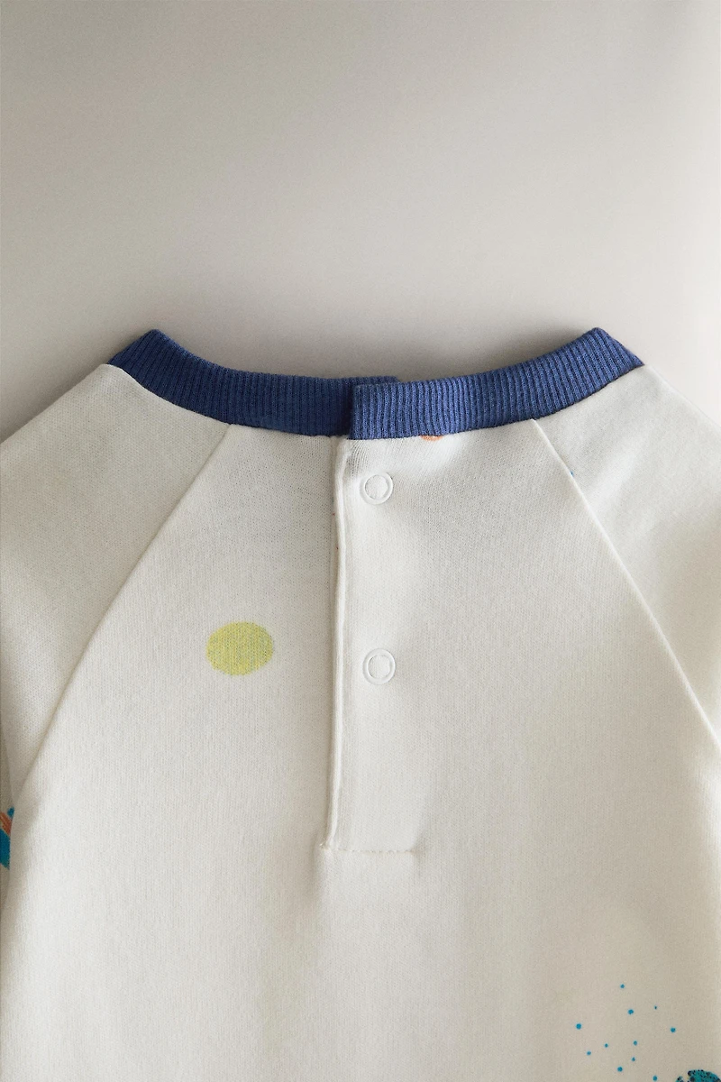 BABY SPACE FOOTED ROMPER