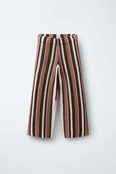 PANTALON EN MAILLE À RAYURES