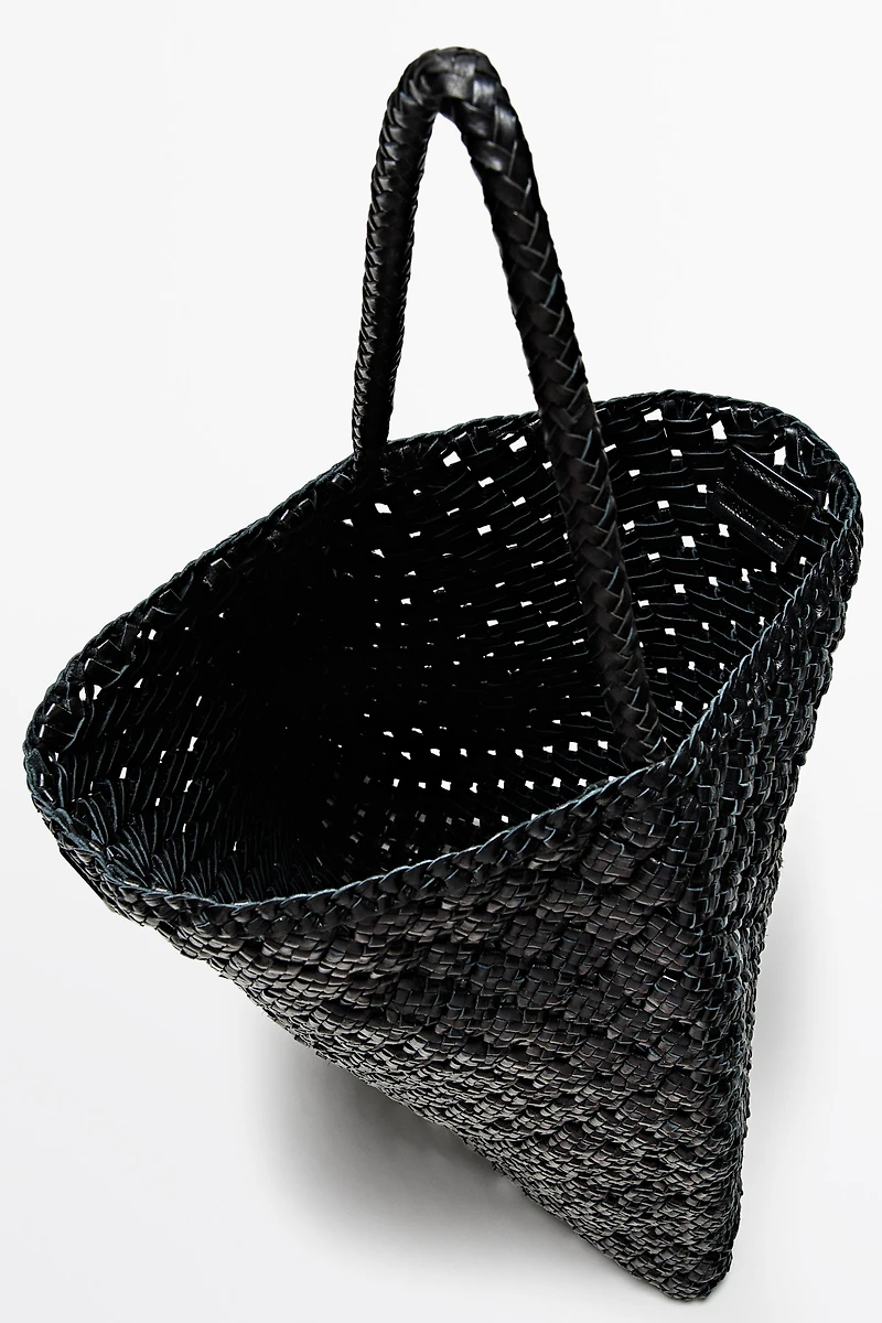 Braided nappa leather bag